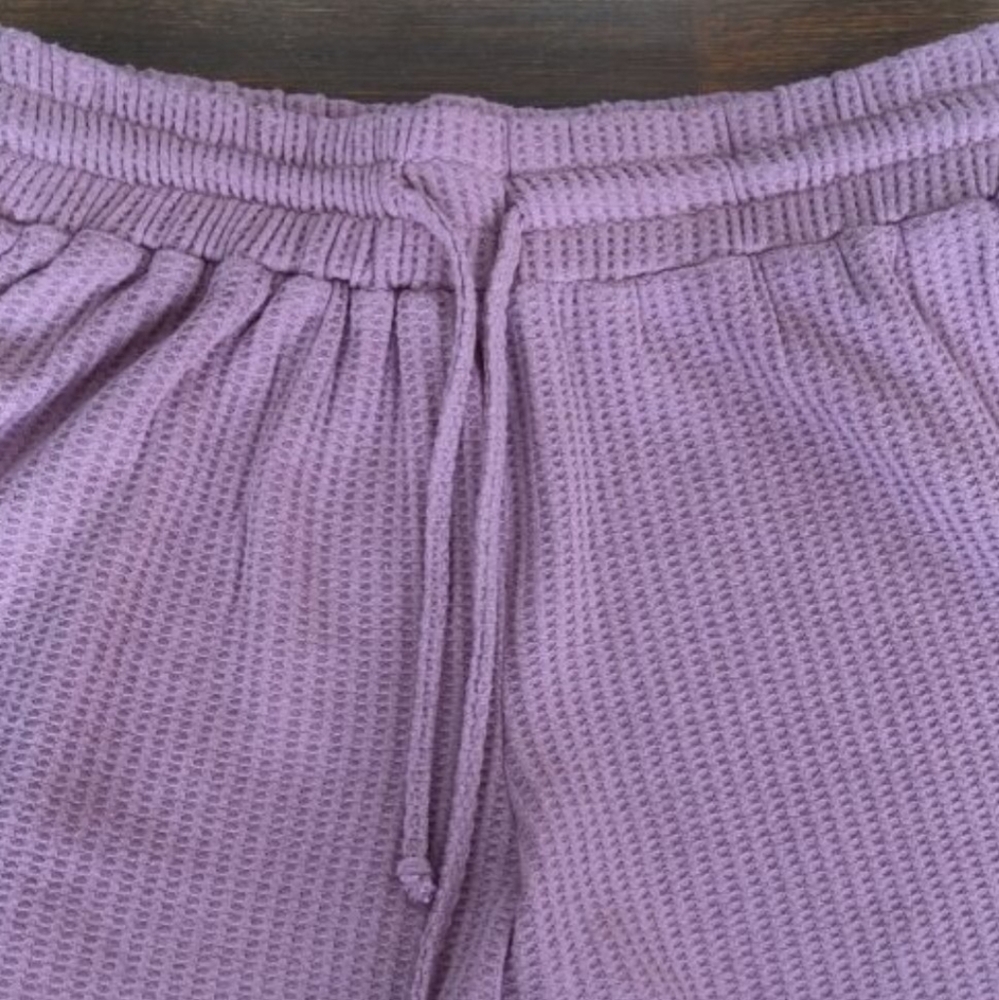 Women's Purple Waffle Knit Shorts